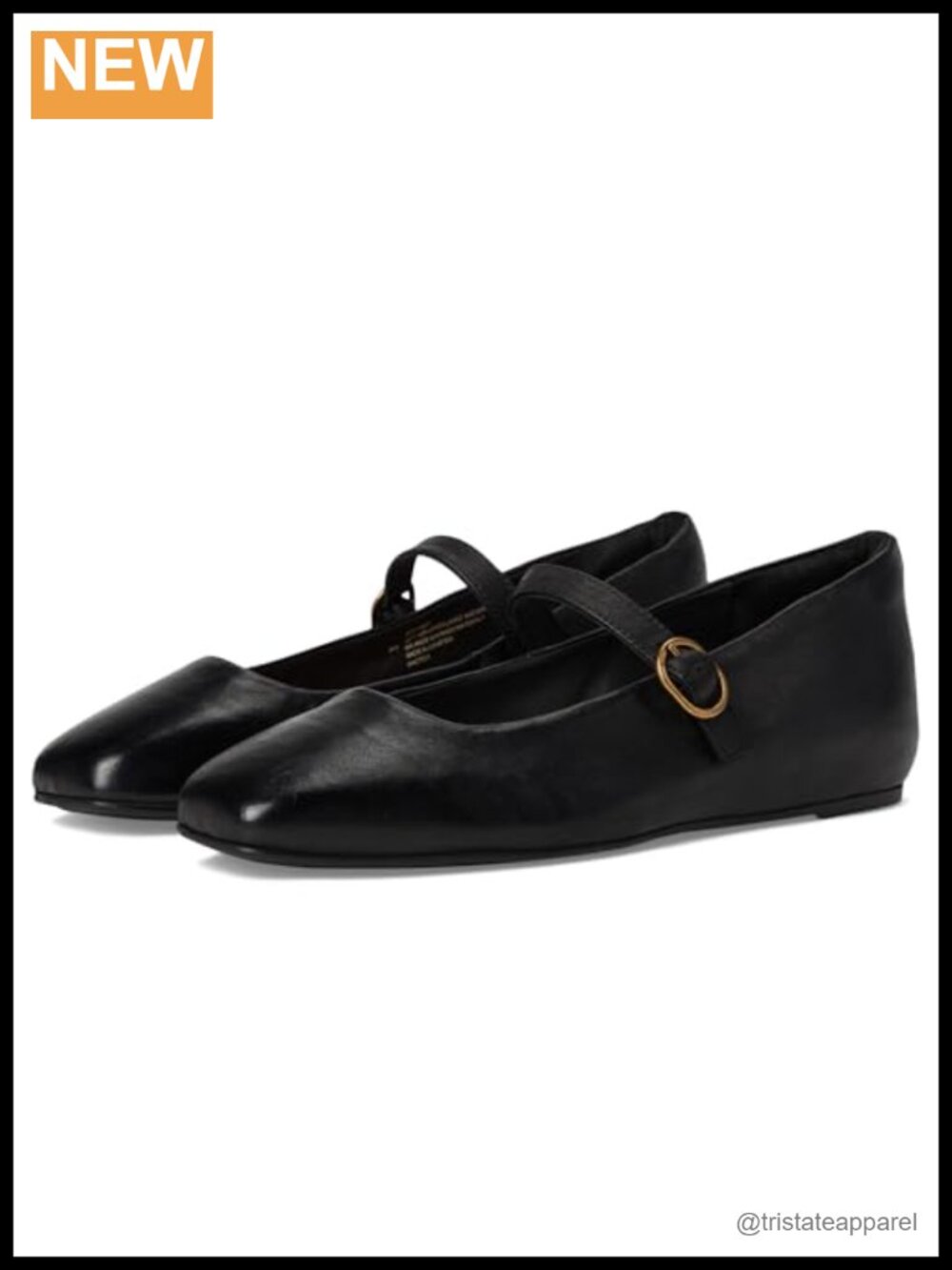 Leather Low-Top Flat Shoes with Buckle Closure and Cushioned Insole